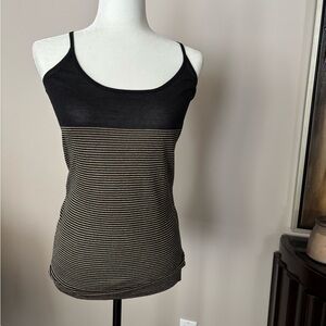 Authentic, Vintage D&G BLK/Tan Gold Semi Sheer Tank Top